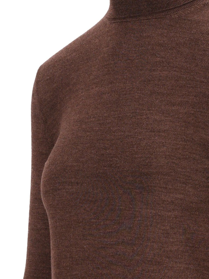 Maison Margiela Wool And Silk Turtleneck Knitwear - Marrone | 1ad695b5c5e0401b4e9cc5b98133498eb12a3bda