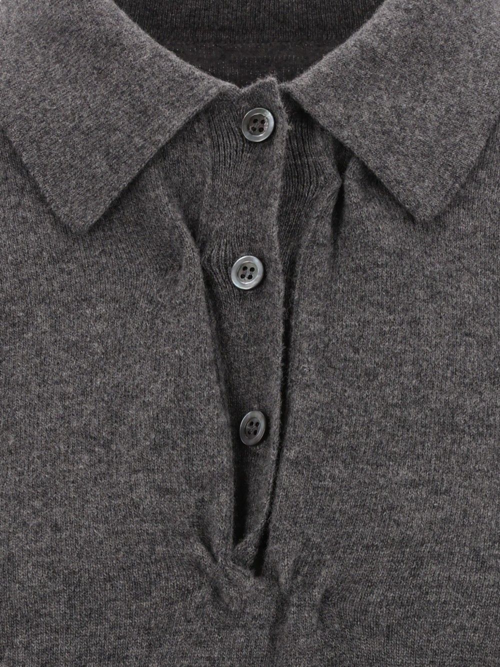 Maison Margiela Twist Lambswool Polo Knitwear - Grey | 3c7ae4152e0bc94863a4ab13e07bc4c1b0f7350c
