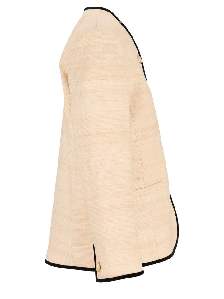 Valentino Garavani Silk And Linen Blazer Giacche - Bianco | f18b6d3c700e1164a3deb4c0bd4d83cd9907d00f