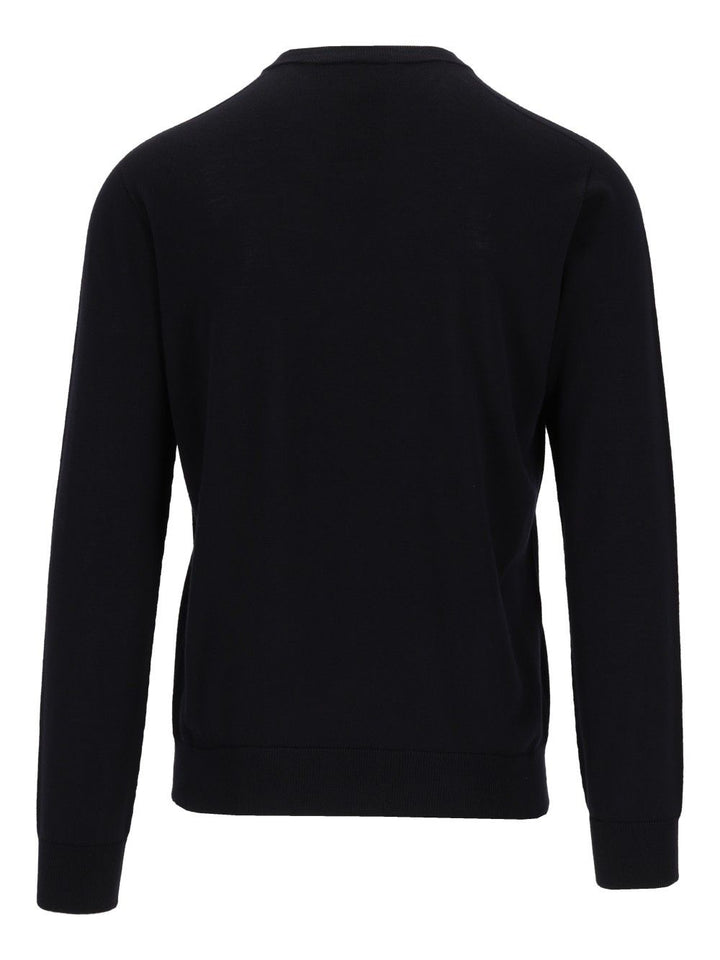 Giorgio Armani Crew Neck Wool Sweater Knitwear - Blu | 954cb1f9e4ee13a612761bcef5436d66bfd4c310