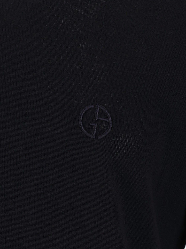 Giorgio Armani Crew Neck Wool Sweater Knitwear - Blu | e478282aaf6ba9807fce5b32e526466277313209