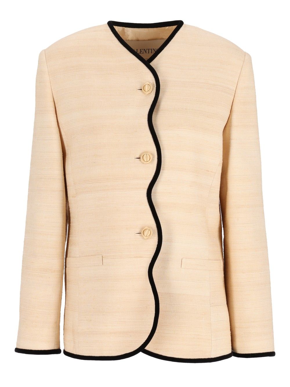 Valentino Garavani Silk And Linen Blazer Giacche - Bianco | 6573adbdf9a9d02f88b00aac931a51e1193c3fb3