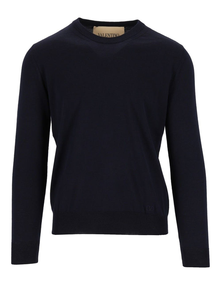 Valentino Garavani Vlogo Signature Sweater Knitwear - Blu | db7b4eb487e5907a339ea93fbb5ab8a9fdd3517d