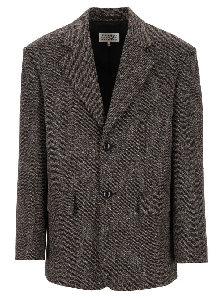 Mm6 Maison Margiela Single-Breasted Jacket Giacche - Marrone | f22f1432c45cee239f9bb43420ee132f4ef49d8d