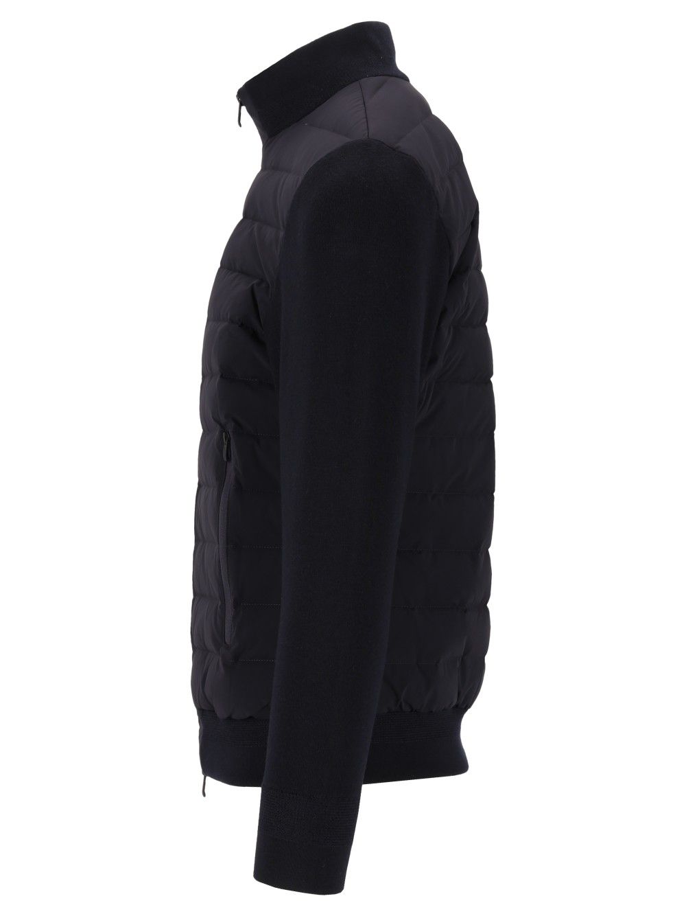 Emporio Armani Down Jacket With Knitted Sleeves Coats - Blu | dea8e7eeb13a814e445d4db604c0843fb762e6eb