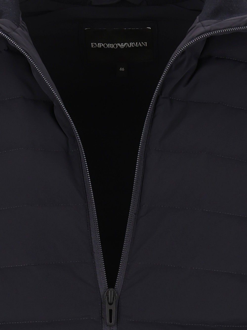 Emporio Armani Down Jacket With Knitted Sleeves Coats - Blu | 7e97c6eb14c3d4e303c11f857bdd3f62c73c2761