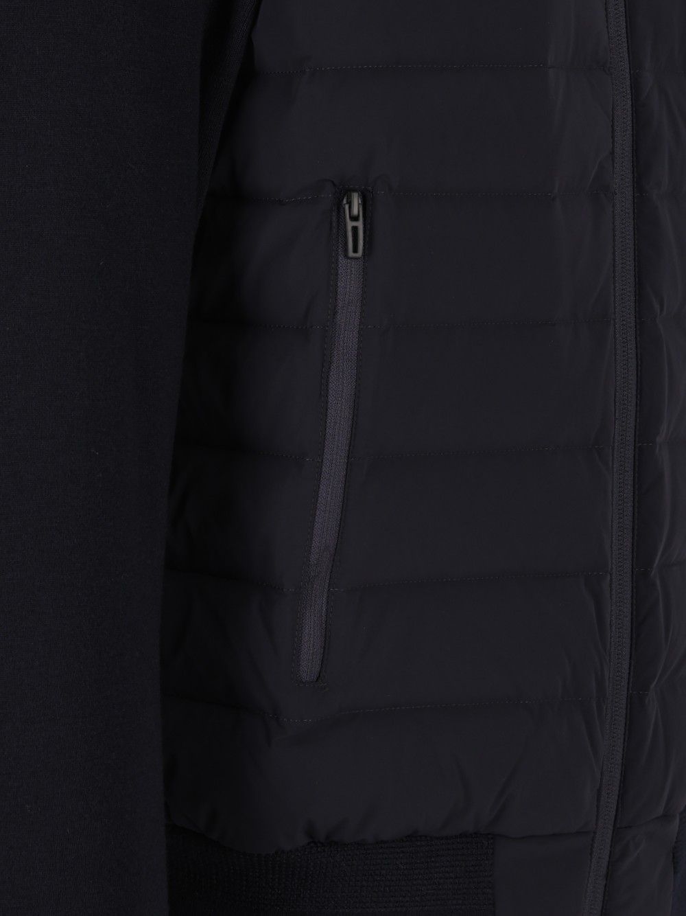 Emporio Armani Down Jacket With Knitted Sleeves Coats - Blu | ea68890c6f5b79c0ec1bdbc60e15f93ea6e89920