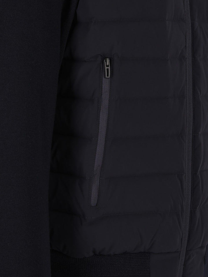 Emporio Armani Down Jacket With Knitted Sleeves Coats - Blu | ea68890c6f5b79c0ec1bdbc60e15f93ea6e89920