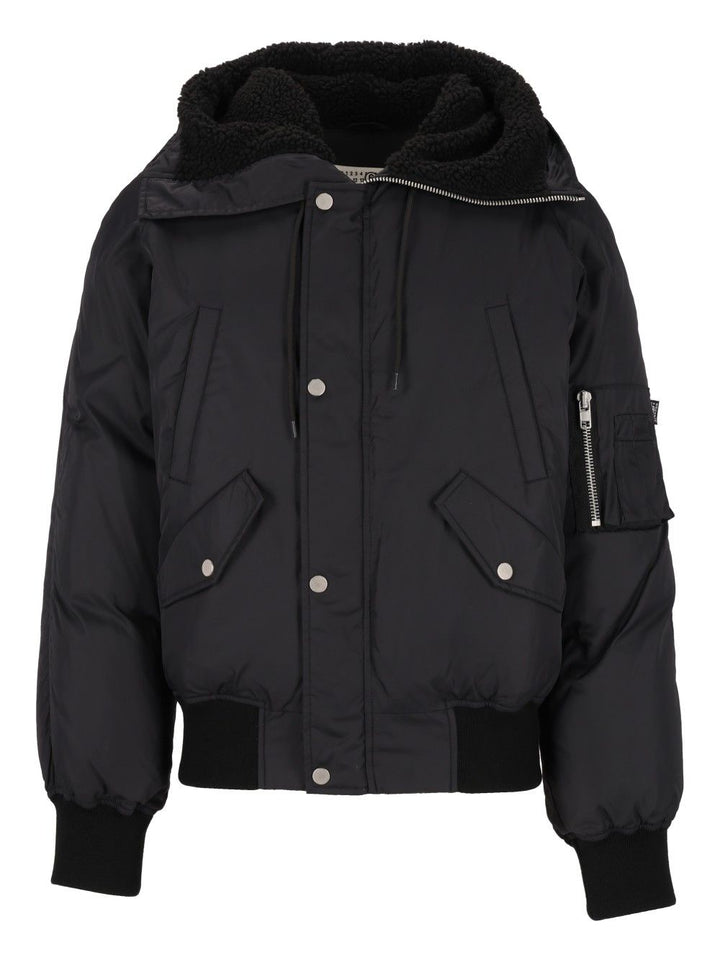 Mm6 Maison Margiela Hooded Bomber Jacket Giacche - Nero | a61ed562b51047793f915426c848c497eb7720d4