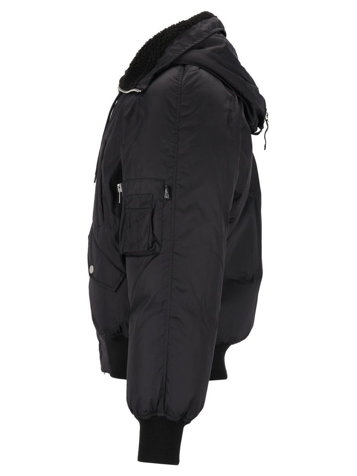Mm6 Maison Margiela Hooded Bomber Jacket Giacche - Nero | d506969a4c15ac790a7faedd3f62a03e516820ef