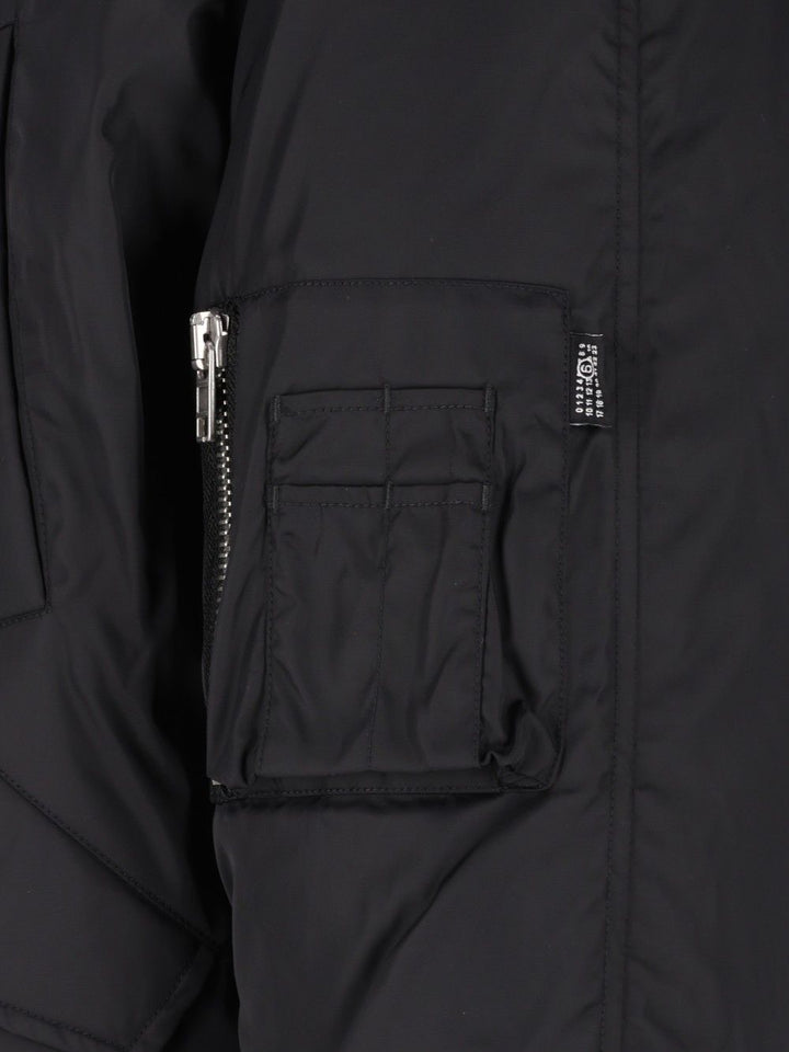Mm6 Maison Margiela Hooded Bomber Jacket Giacche - Nero | 3ba0679173035bc5d568fc9b94354a9bfb1d66ff