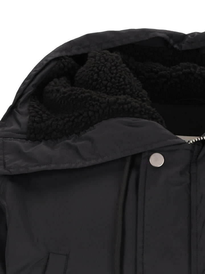 Mm6 Maison Margiela Hooded Bomber Jacket Giacche - Nero | 92307ab01848a7da1ca5fa51fad3f4b88999de5b