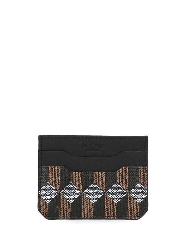 Kartenetui aus geprägtem Leder, Brieftasche, Schwarz