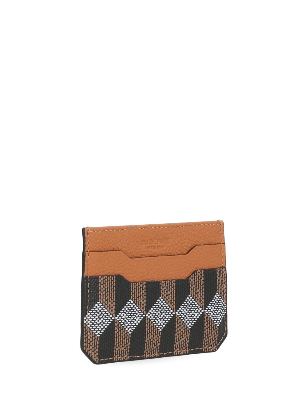 Au Depart Printed Leather Card Holder Wallets - Marrone | ed9785e8b24612bcb97a62bfcf680b540fd87c2e