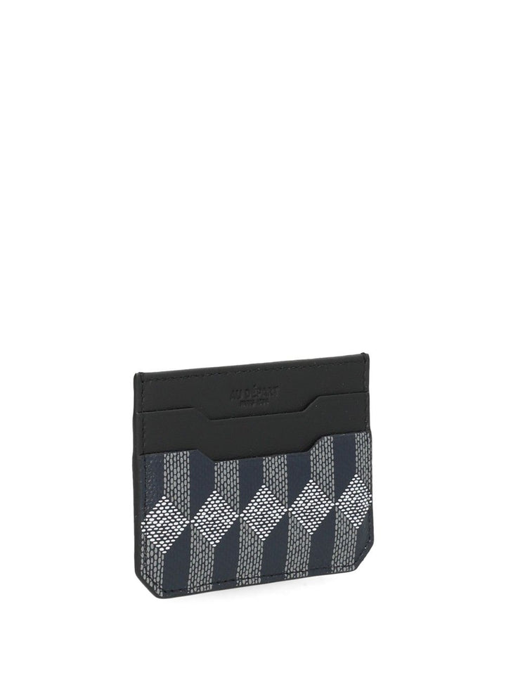 Au Depart Printed Leather Card Holder Wallets - Blu | b9277a37d4e917b2a1b9e6a6fde4d848ba72bd75