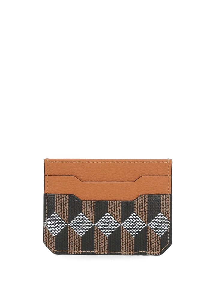 Au Depart Printed Leather Card Holder Wallets - Marrone | ac5e384ae7abef0532fdbef5d113fefc7989f2d7