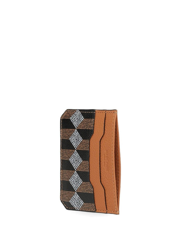 Au Depart Printed Leather Card Holder Wallets - Marrone | 6af4c0122b8d67cbfa59cd0f8b5c88a0e6143159