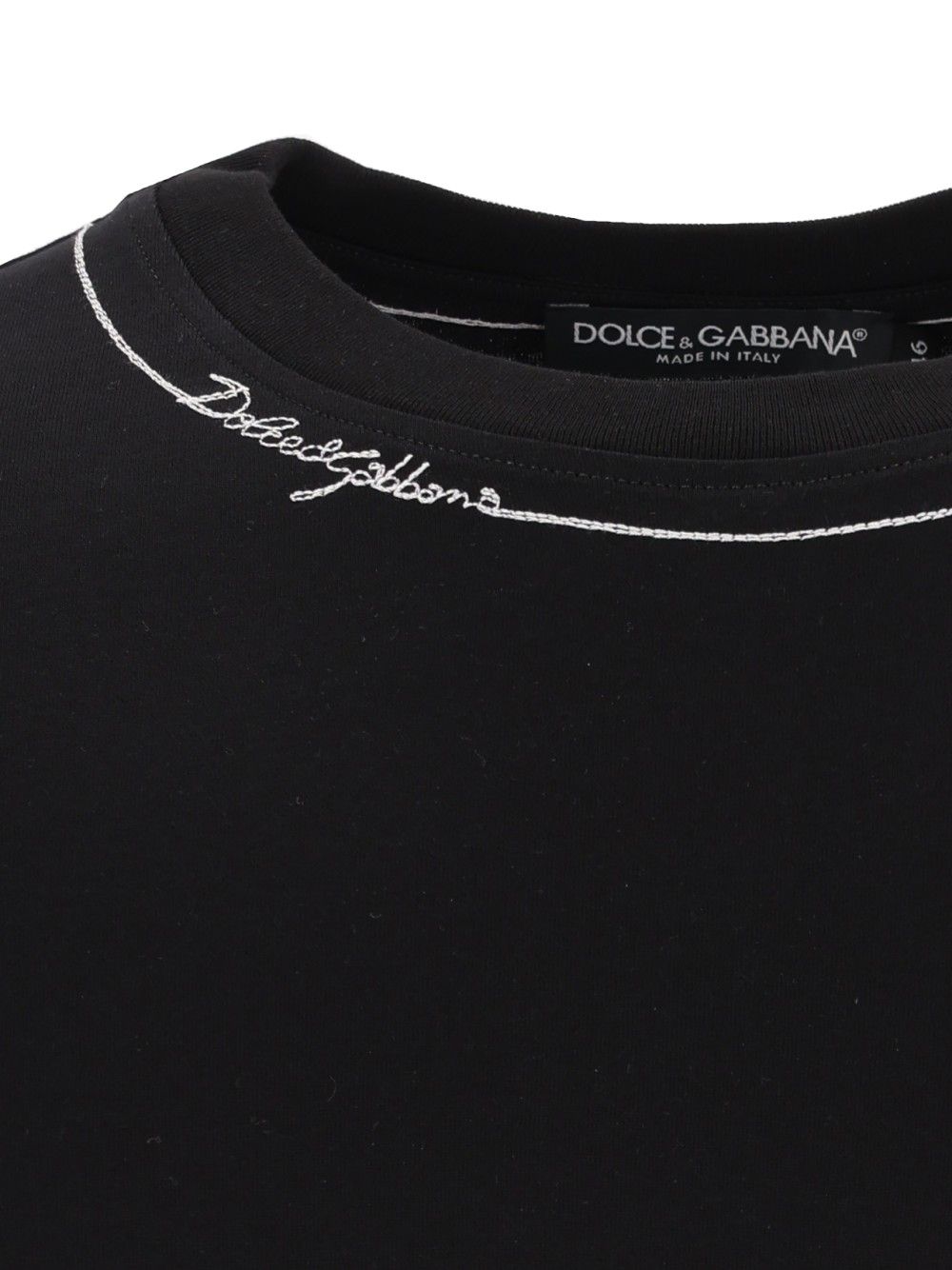 Dolce & Gabbana Cotton  With Embroidery T-Shirt - Nero | bb07a3db1ebea896fe919a63c5b28a65a27b586f
