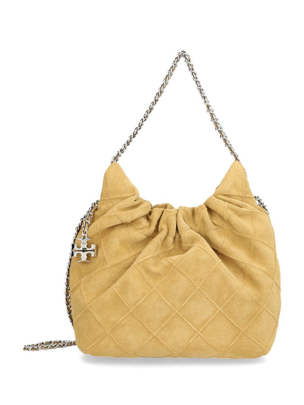 Fleming Mini Hobo Bag In Suede Shoulder Bags Marrone