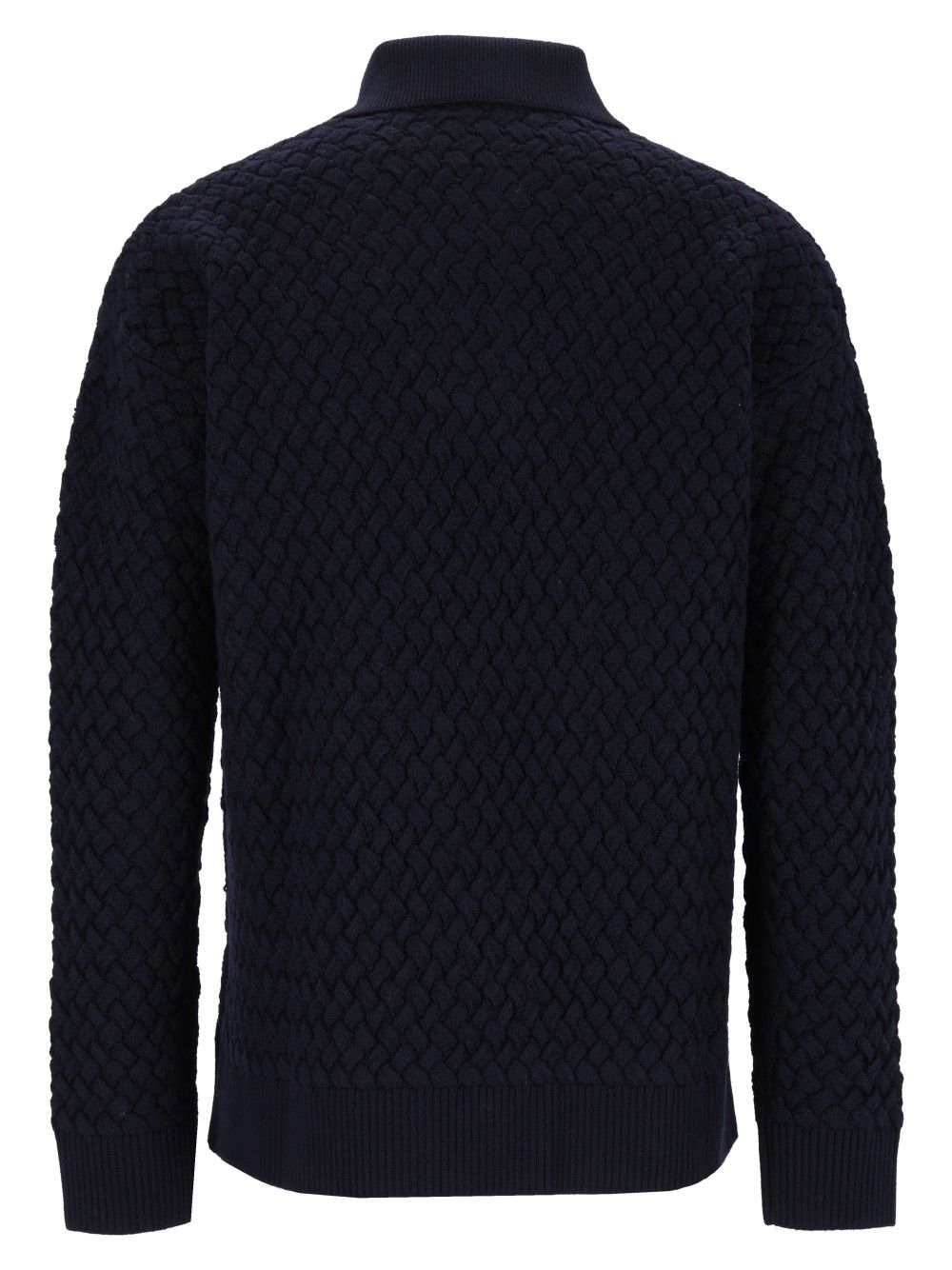 Bottega Veneta Woven Wool Polo Shirt Knitwear - Blu | 536c9c122c5bc27b457c72485e8f3552469a187c