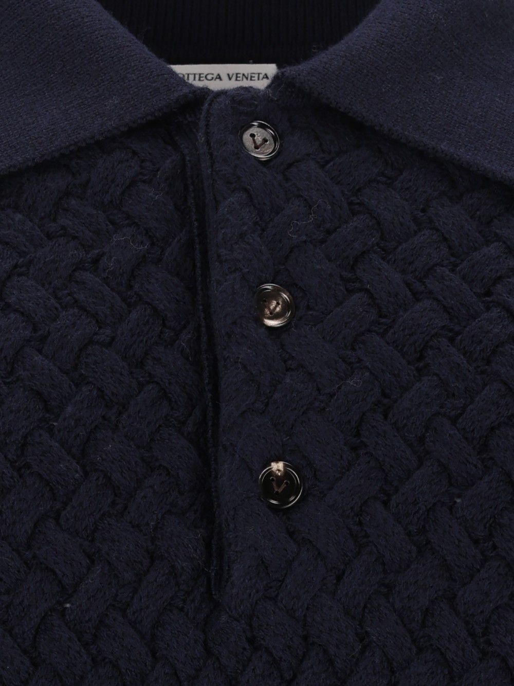 Bottega Veneta Woven Wool Polo Shirt Knitwear - Blu | 0ac77d815eba521218492130e7445a6a53fca288