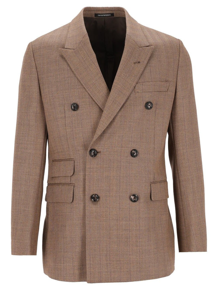Emporio Armani Lined Blazer Giacche - Beige | d3316bac3a12f5a5ceb844397c72412867ff057f