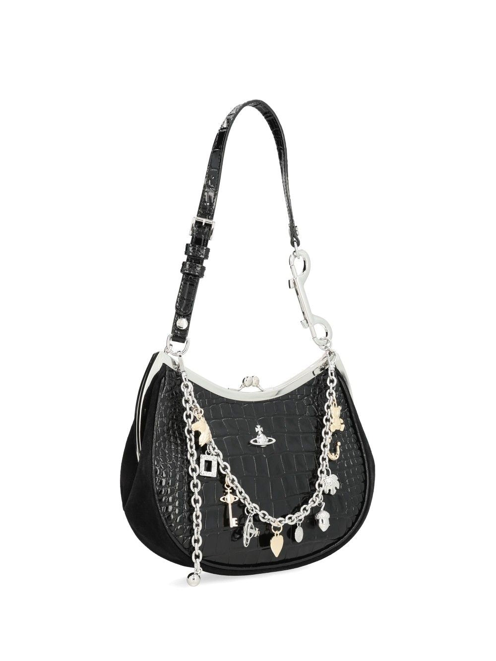 Vivienne Westwood Leather Charm Bag Shoulder Bags - Nero | 49a5d55c80e360646b9a3d8e3ae4da97af67b7d8
