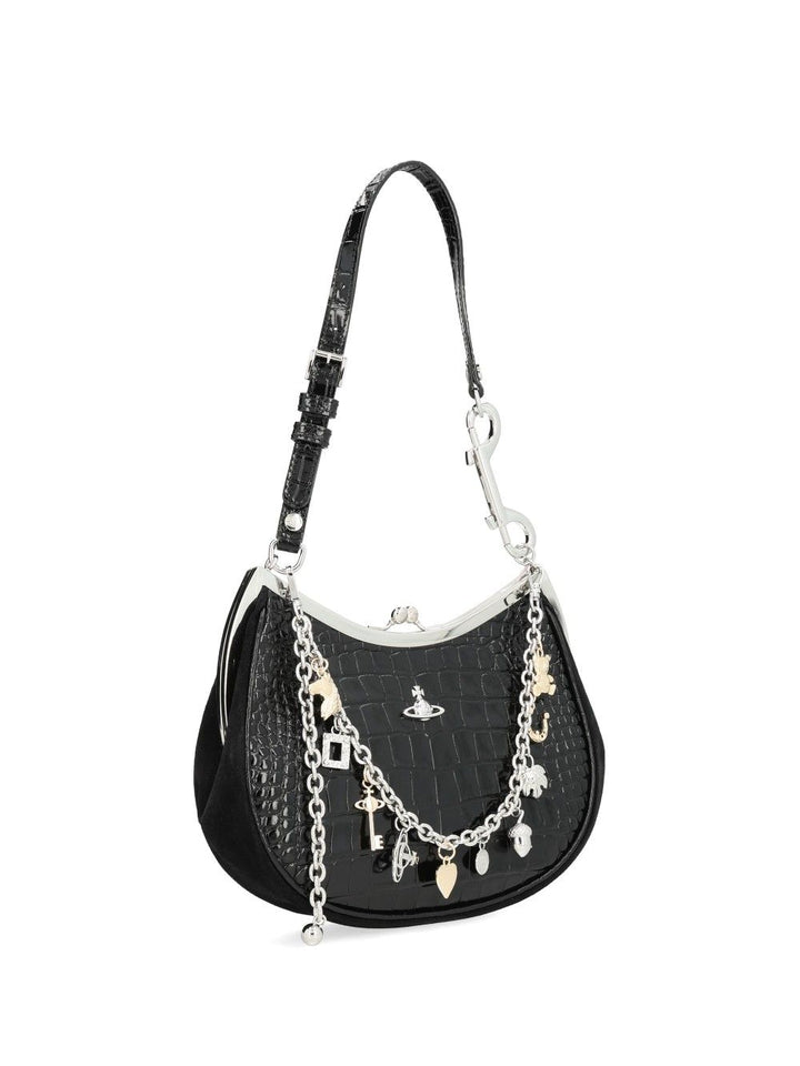 Vivienne Westwood Leather Charm Bag Shoulder Bags - Nero | 49a5d55c80e360646b9a3d8e3ae4da97af67b7d8