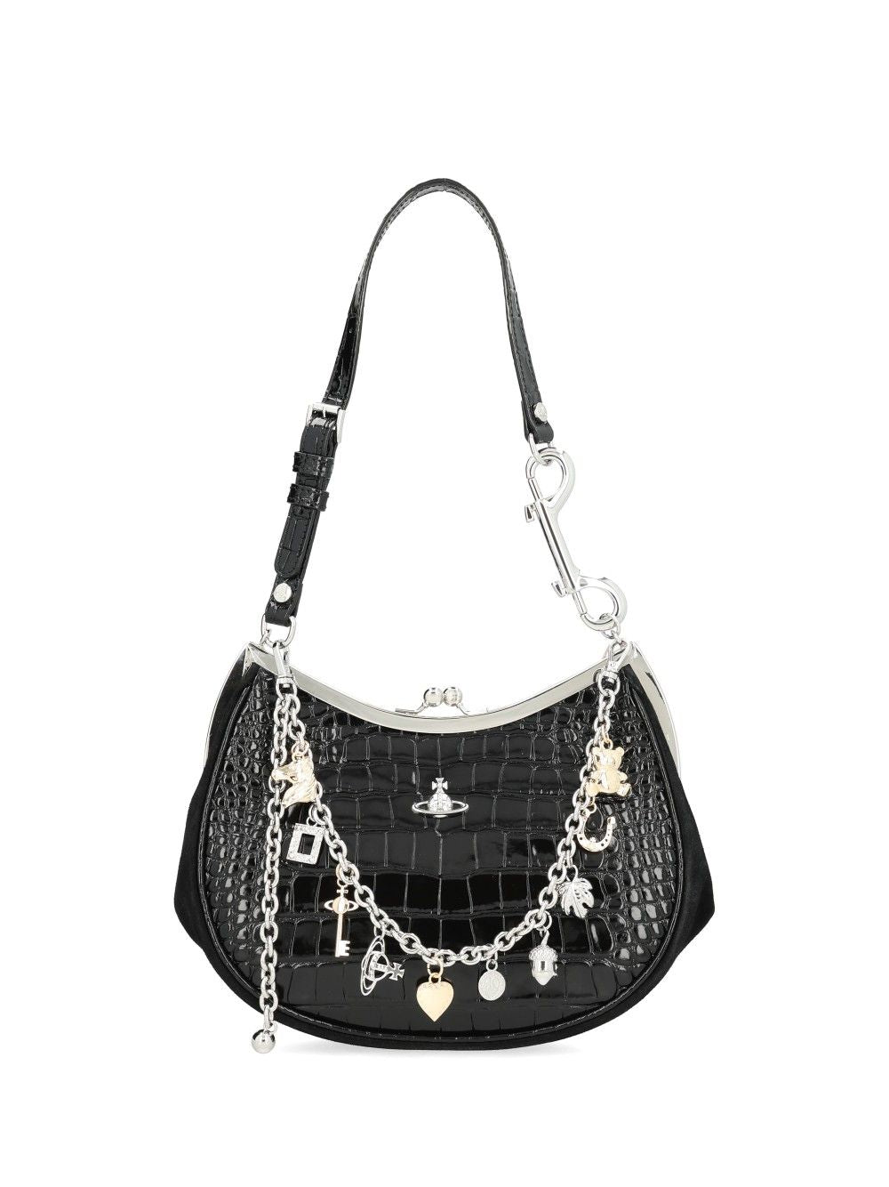 Vivienne Westwood Leather Charm Bag Shoulder Bags - Nero | 0c0e829f90bd0891c589cc0e0a3cfabfa9b1321f