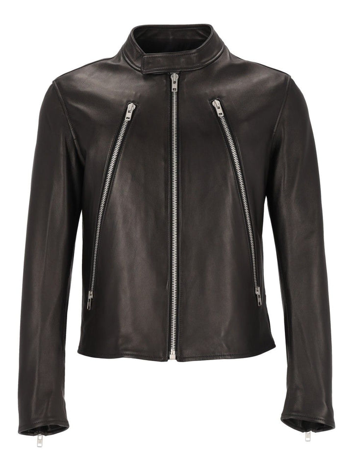 Maison Margiela 5-Zip Leather Jacket Giacche - Nero | fe6afc67383e610b5024ee32581bb9b1d7e0842a
