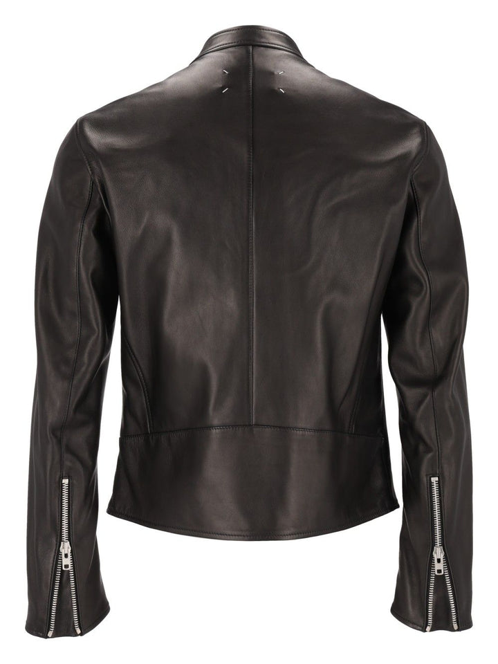 Maison Margiela 5-Zip Leather Jacket Giacche - Nero | 1528c1df935cad45c6ce8550036ee6a0449ad6ab