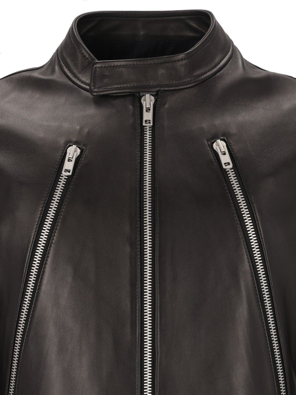 Maison Margiela 5-Zip Leather Jacket Giacche - Nero | e0aaf0e50a8949e9a89a0de64f046f1af132f3ee