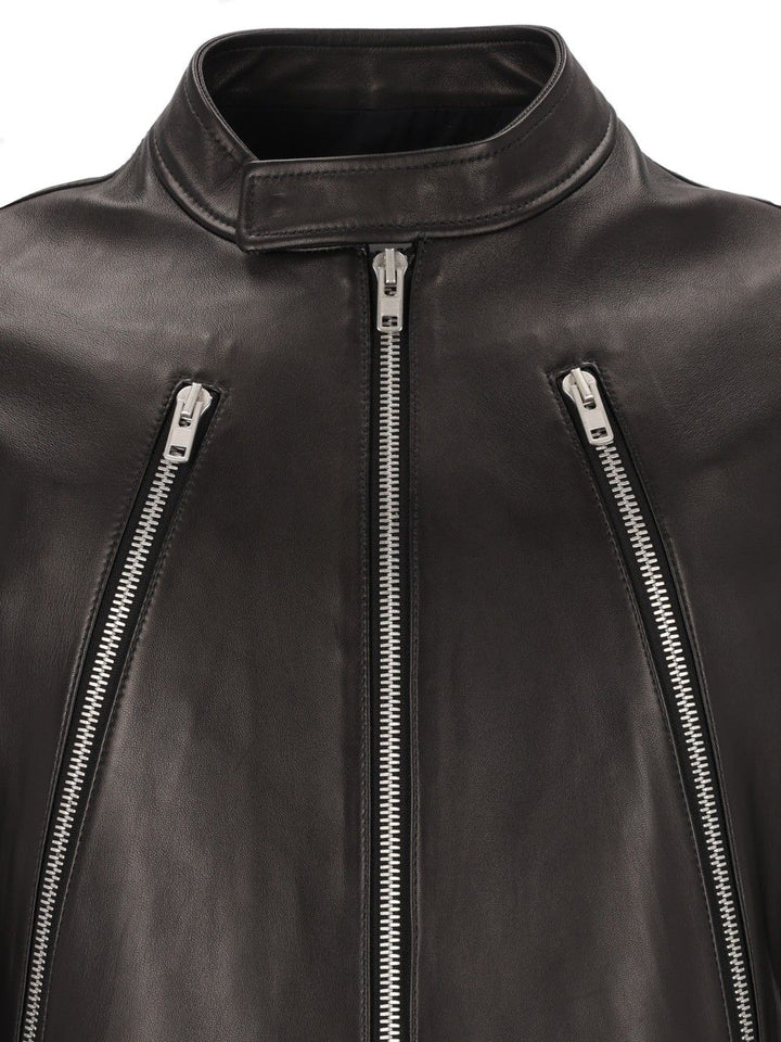 Maison Margiela 5-Zip Leather Jacket Giacche - Nero | e0aaf0e50a8949e9a89a0de64f046f1af132f3ee
