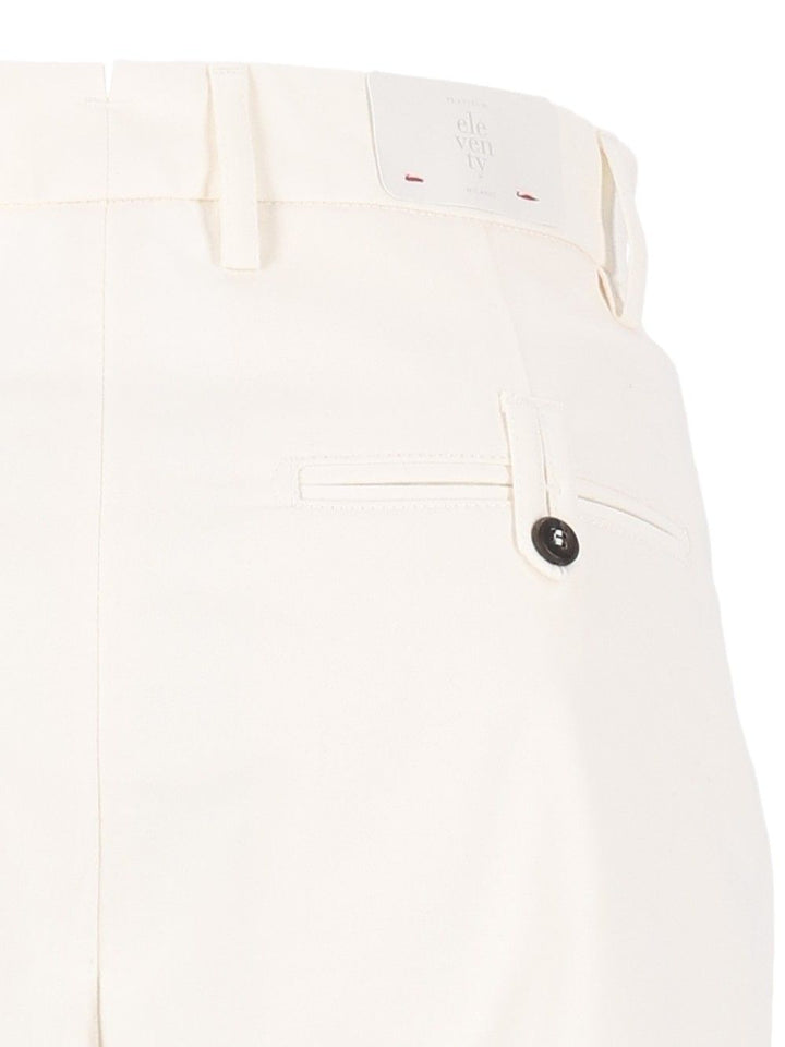Eleventy Pleated Pants Trousers - Bianco | 297fb3ad1f60d6161479af6de5d5508bd39b8dbf