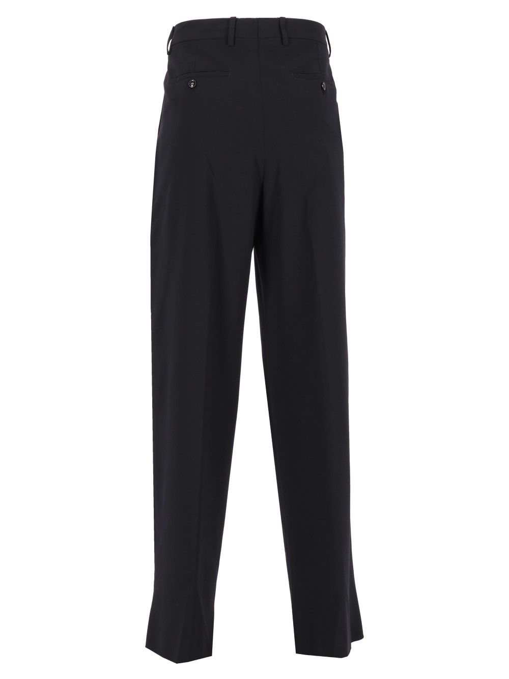 Giorgio Armani Oversized  In Virgin Wool Crepe Trousers - Blu | c640dbb62b72ac7572a85b68702a4ad841738f33