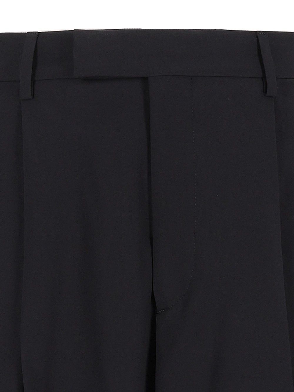 Giorgio Armani Oversized  In Virgin Wool Crepe Trousers - Blu | 76efb0f4095a3fca19ecd250c2c2e7c790b680b7