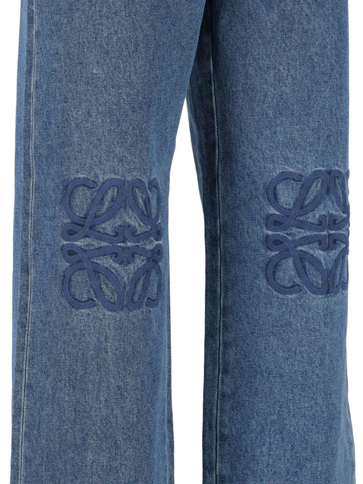 Loewe Anagram Baggy Denim Jeans - Blu | 827e816d69f071c1da525df075cdaaf48f7aab25
