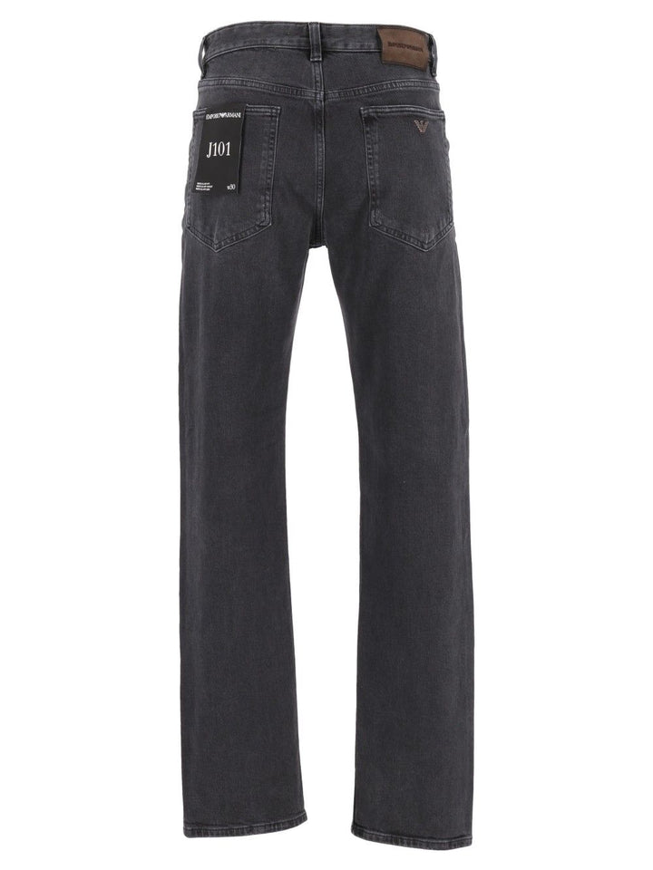 Emporio Armani Straight-Leg  With Five-Pocket Design Jeans - Grey | 1e29a8bed35f4e07c7e6662ce7890738c319bfe9