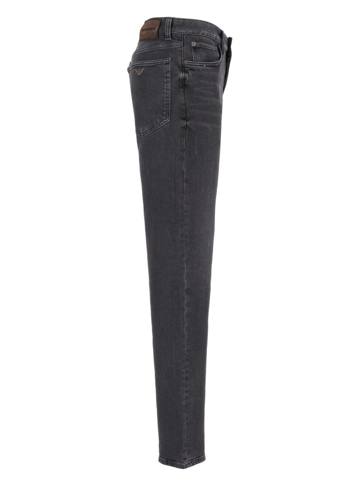 Emporio Armani Straight-Leg  With Five-Pocket Design Jeans - Grey | 0aa7f94404808a9b26a9030f756f4aa9ad1e5b28