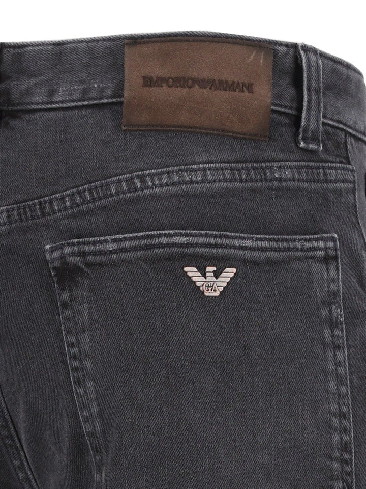 Emporio Armani Straight-Leg  With Five-Pocket Design Jeans - Grey | c28aa58377c3264331f6819287a54106ff6f3ecf