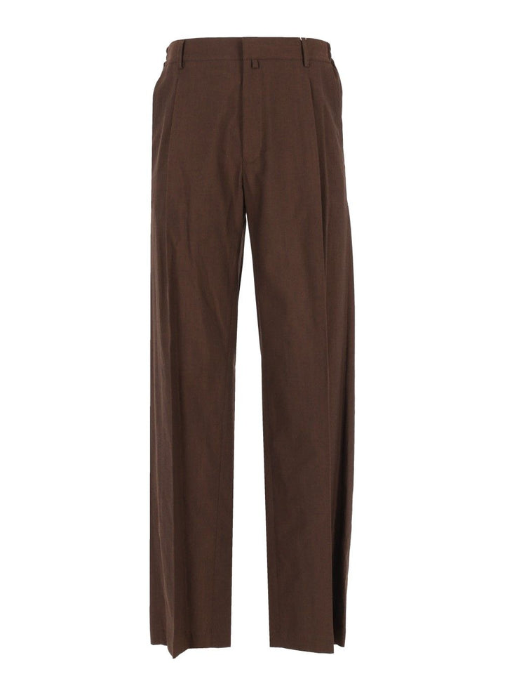 Mm6 Maison Margiela Wide-Leg  With Pleats Trousers - Marrone | 5b569fc2f2600f591f133a935e92323c92c0629c