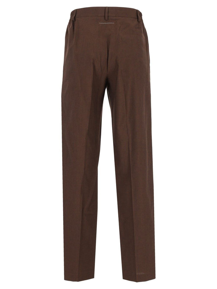 Mm6 Maison Margiela Wide-Leg  With Pleats Trousers - Marrone | 03033c6227f00e760d843e4754ce800c5a83a65c