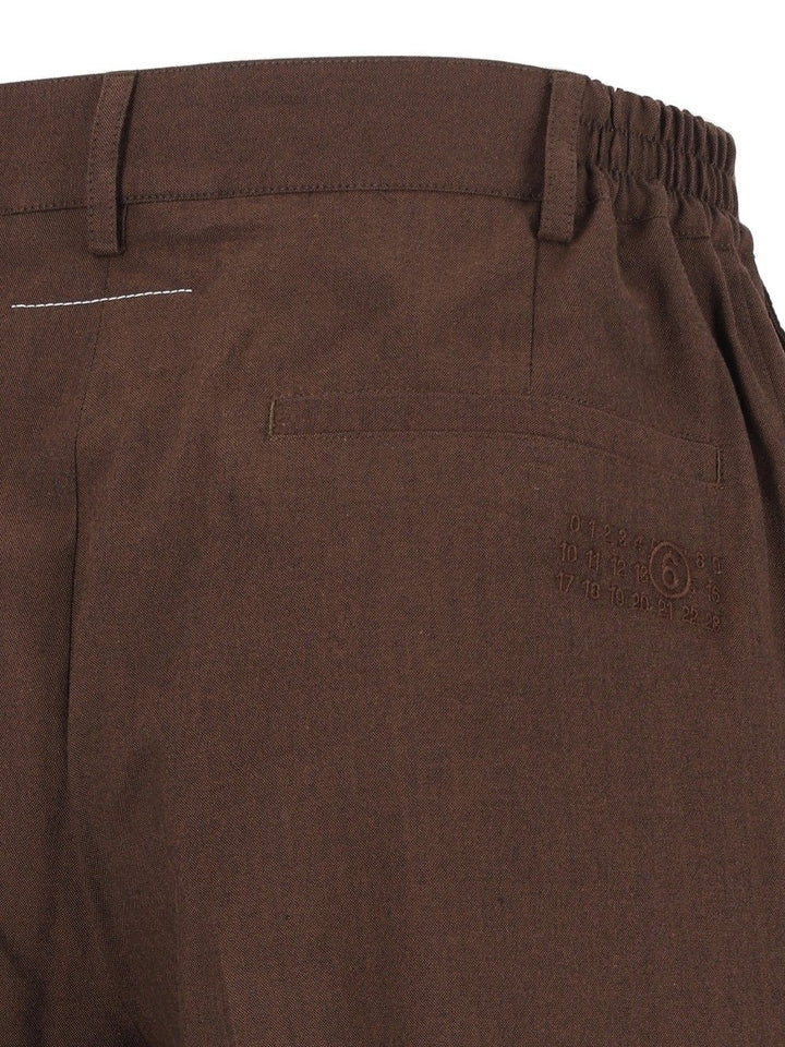 Mm6 Maison Margiela Wide-Leg  With Pleats Trousers - Marrone | c20372ed30c18c40b3841a23bd5564879dbd8d79