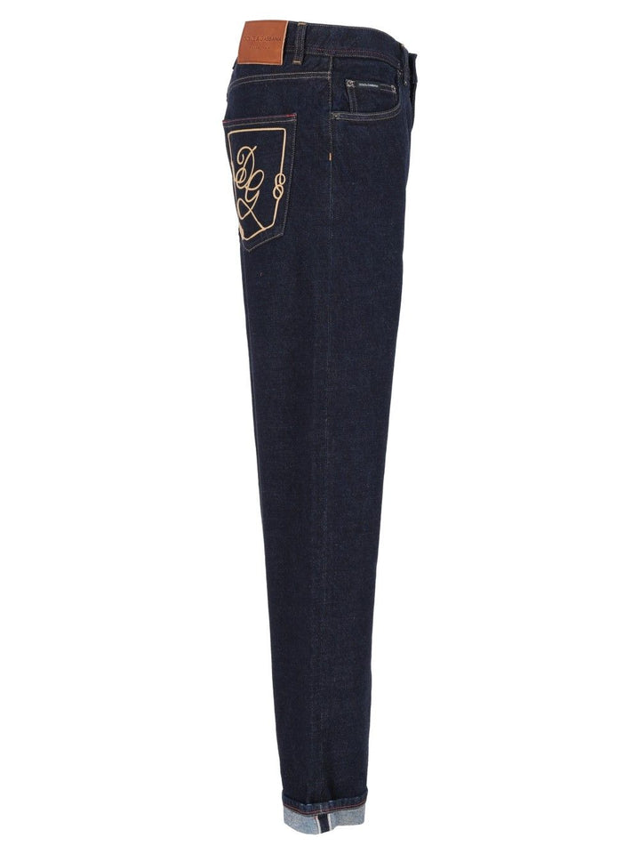 Dolce & Gabbana Jeans With Embroidery Trousers - Blu | 7715099447146003a629078a723350a054537e94