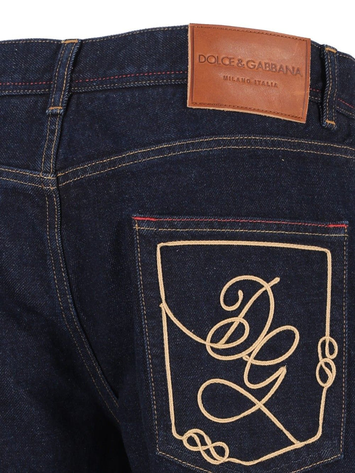 Dolce & Gabbana Jeans With Embroidery Trousers - Blu | ad5e610e0cc9b50bbe57b5c7b01fd3a537738cc5