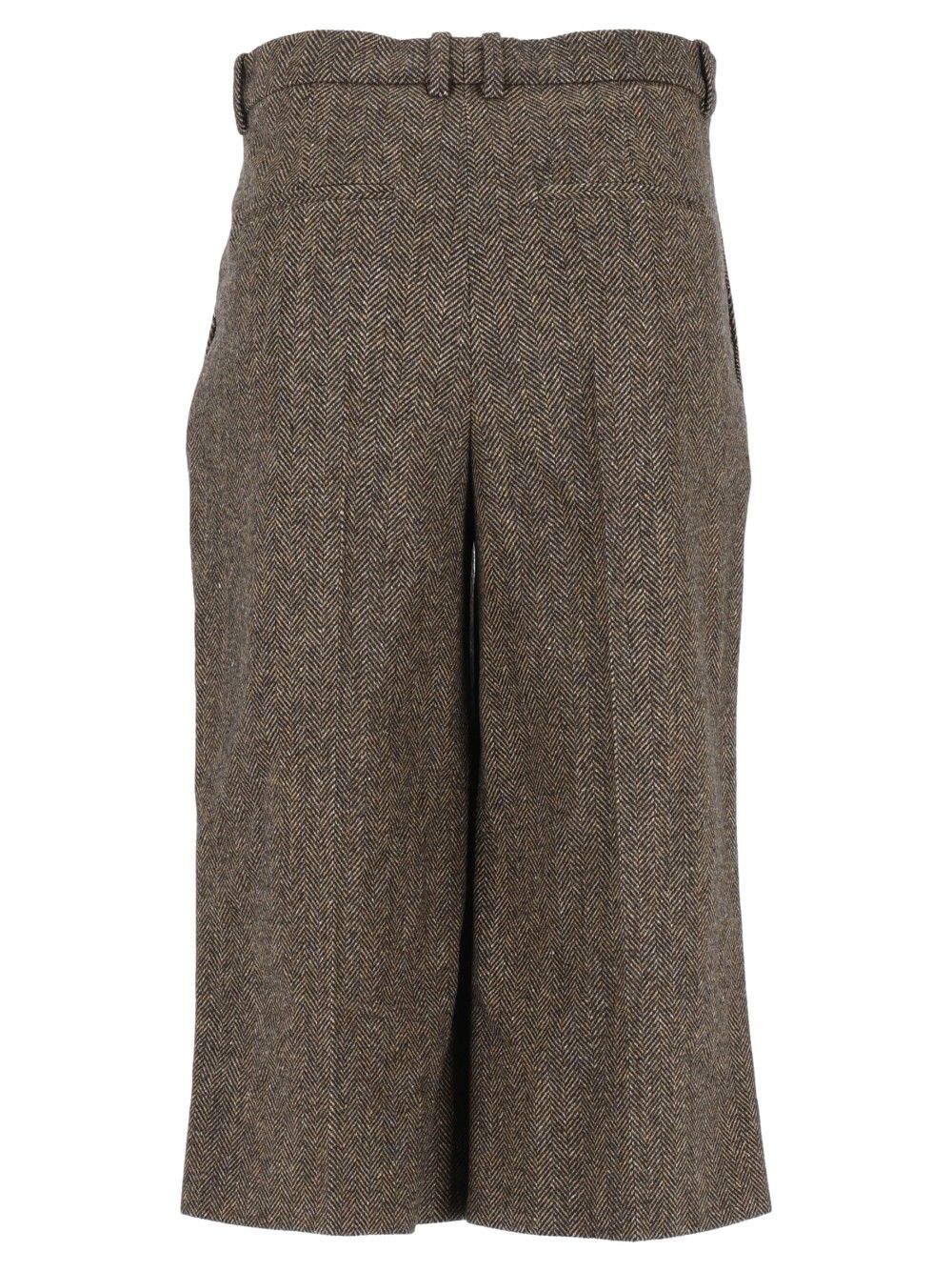 Saint Laurent Pantalon Lainage Chevron Trousers - Marrone | 32d8f06320172f99bb082bf145d0c3646dceea8e