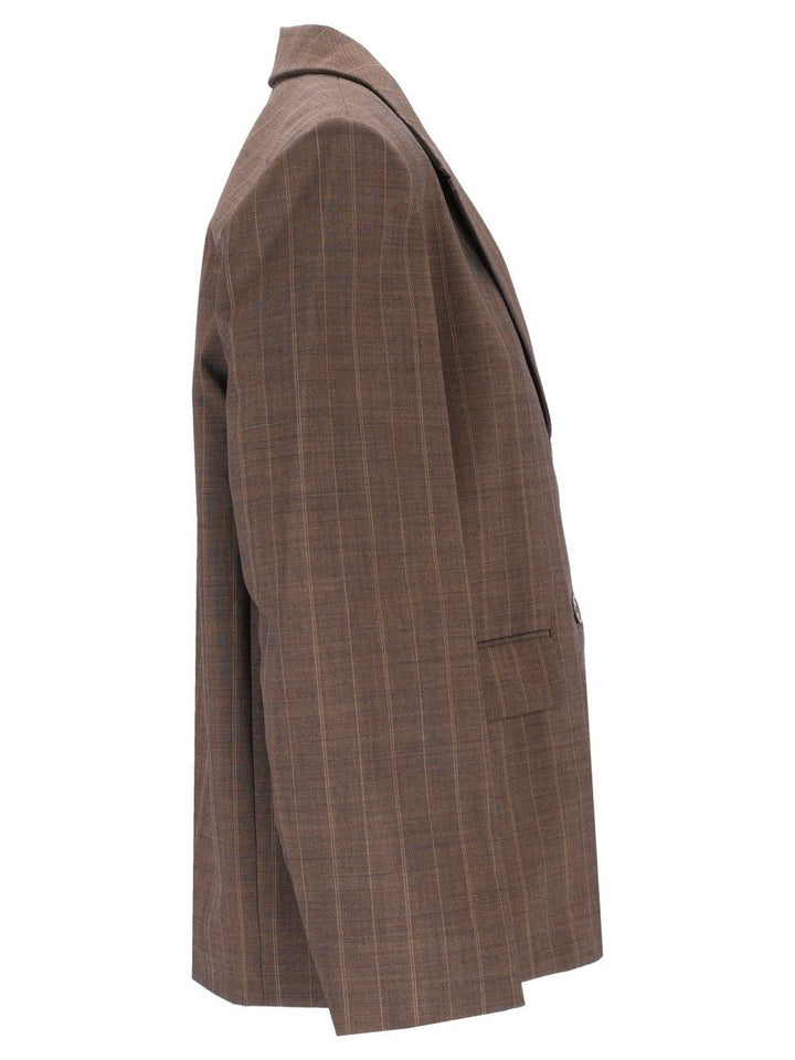 Ganni Brown Pinstriped Wool Blazer Giacche - Marrone | e8c830bc91348ab3dfbe8f549f1616259a742f59