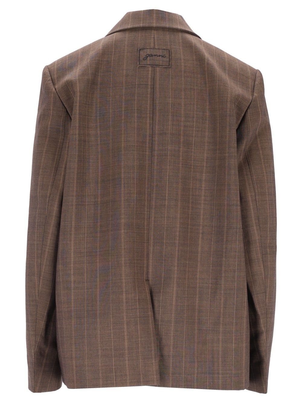 Ganni Brown Pinstriped Wool Blazer Giacche - Marrone | ed4e8271572de8ec128d17e6dd5c9b74513df591