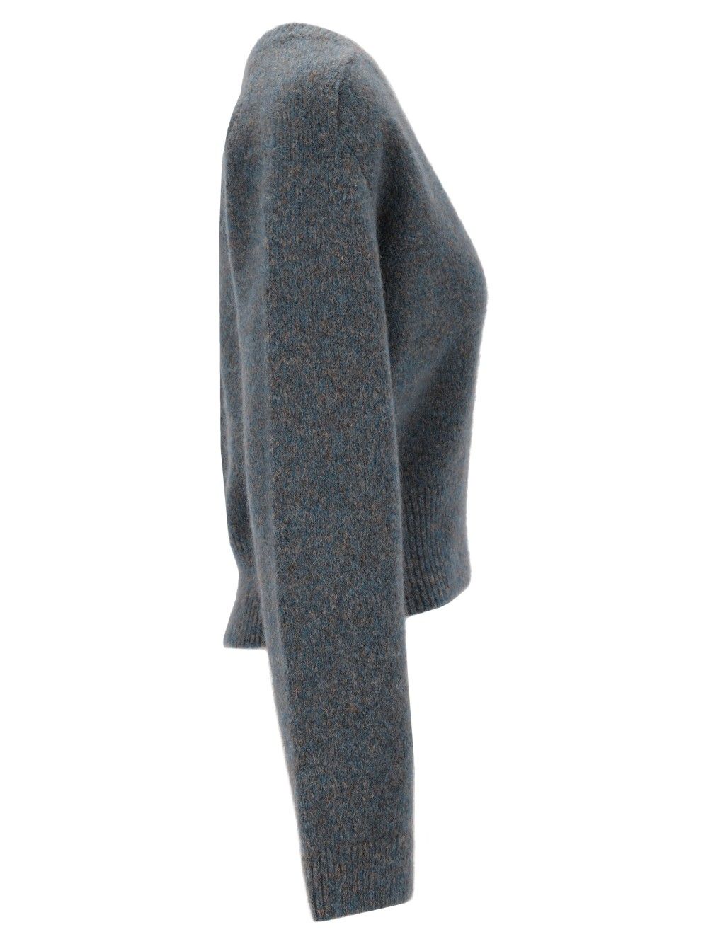 Ganni Melange Mohair Deep V-Neck Knitwear - Blu | e7aea8420f70d84e460131033ee36374d1cfef60