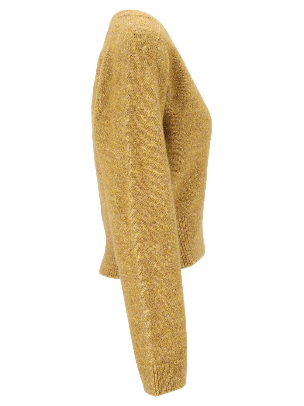 Ganni Melange Mohair Deep V-Neck Knitwear - Giallo | 7c512a72359f18dc6add34664a846858f235a07b